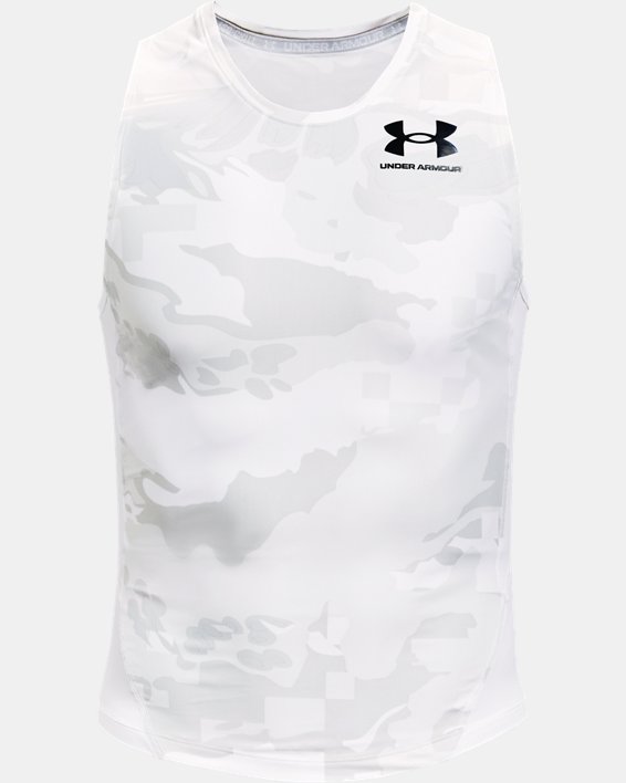 Men's UA Iso-Chill Compression Printed Tank, White, pdpMainDesktop image number 4